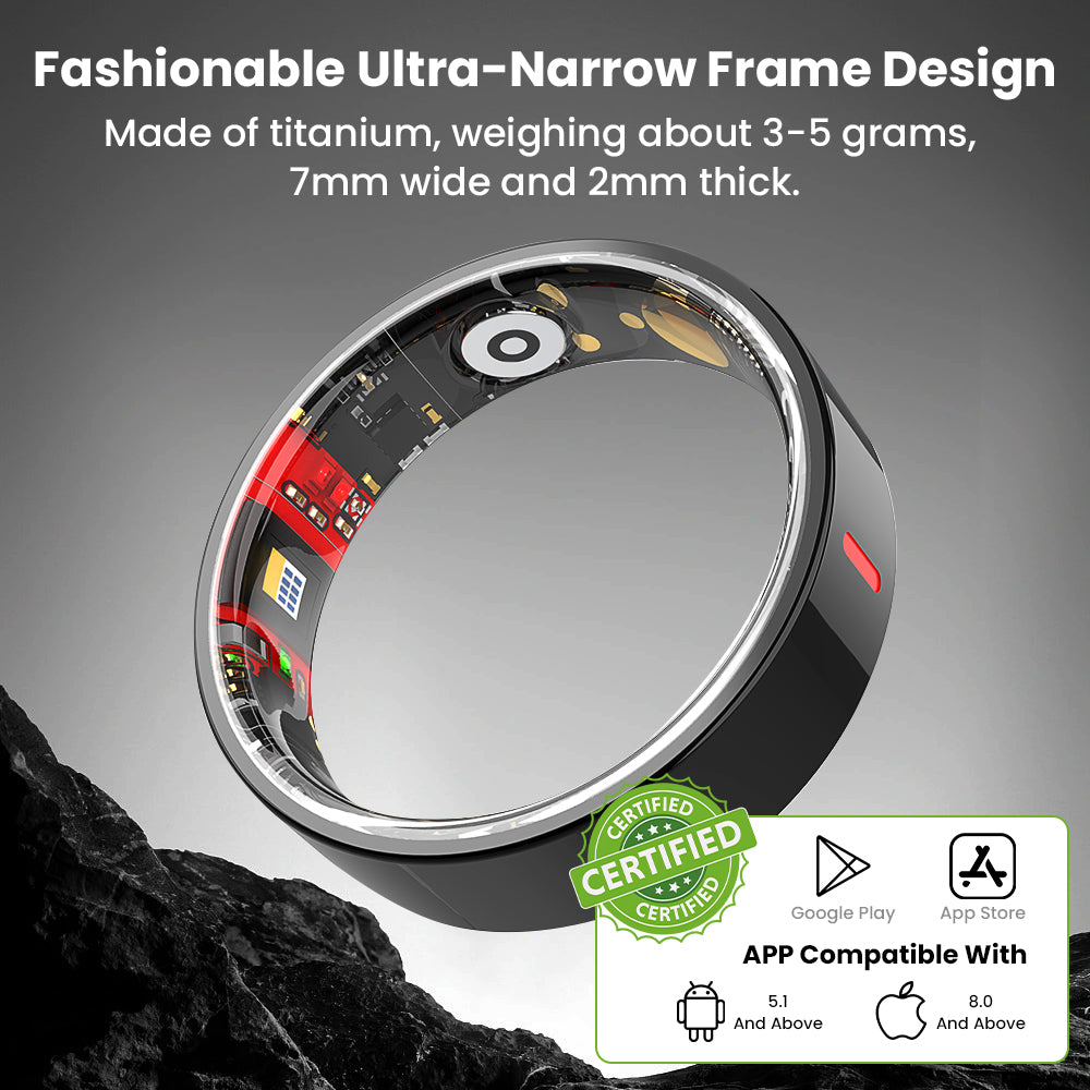 Fitaos R05 Blood Sugar Blood Pressure Blood oxygen HRV Sleep Monitoring Waterproof Smart Ring