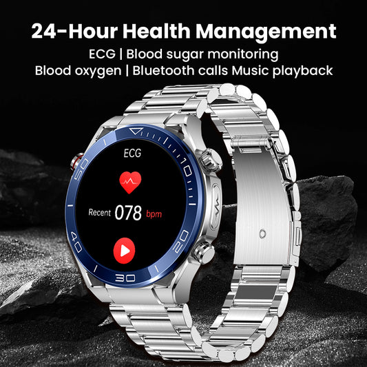 FITAOS Max 1 Heart rate Blood Glucose ECG/EKG Blood Pressure Monitoring Bluetooth Talk Smartwatch