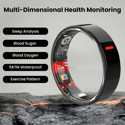 Fitaos R05 Blood Sugar Blood Pressure Blood oxygen HRV Sleep Monitoring Waterproof Smart Ring