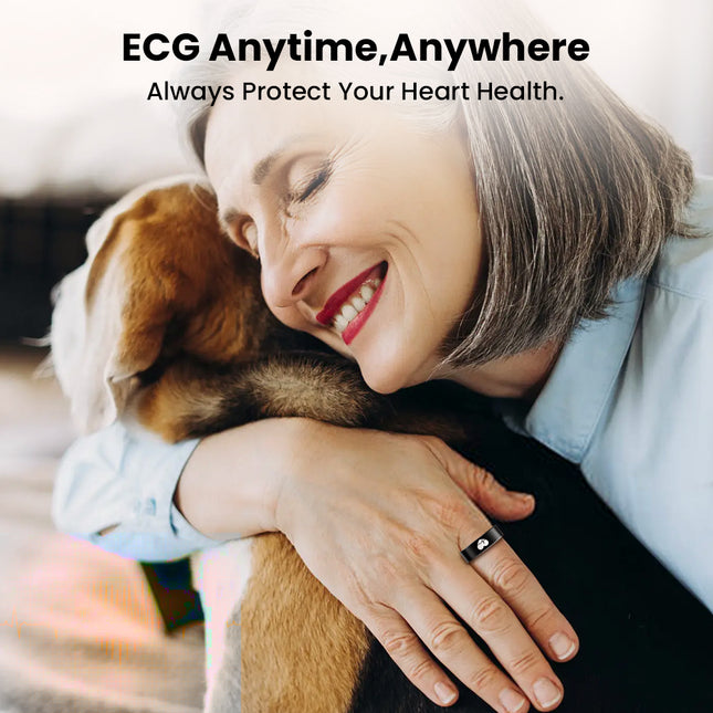 FITAOS R07 Blood Glucose ECG/EKG Blood Pressure Monitoring AI Health Analysis Smart Ring