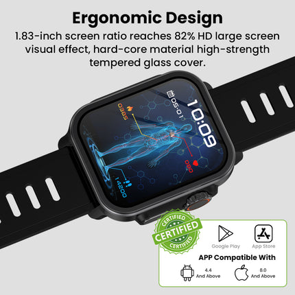 Fitaos VEE ECG/EKG Blood Glucose Blood Oxygen Heart Rate Monitoring Sport SmartWatch