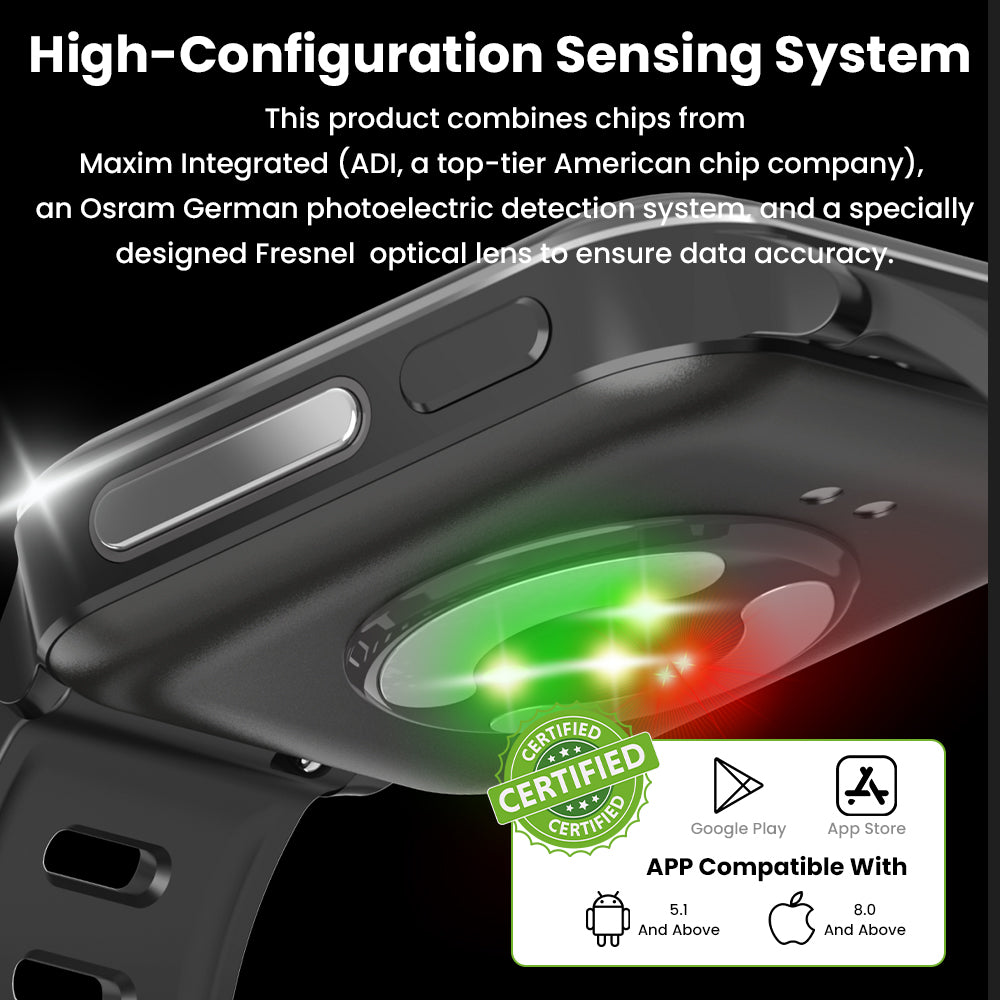 CFDA Certification Health ECG  Smartwatch With Blood Oxygen Heart Rate Monitor Sleep Monitoring Health Tracker Watch