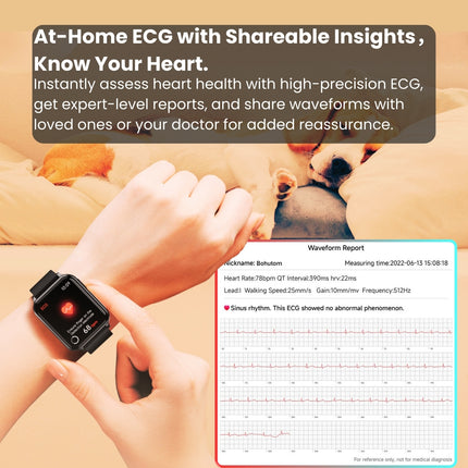 CFDA Certification Health ECG  Smartwatch With Blood Oxygen Heart Rate Monitor Sleep Monitoring Health Tracker Watch