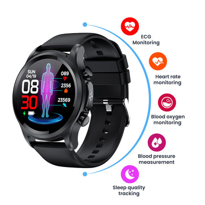 FITAOS Multifunctional Monitoring Smartwatch With ECG /Blood Oxygen/Blood Pressure/Blood Glucose