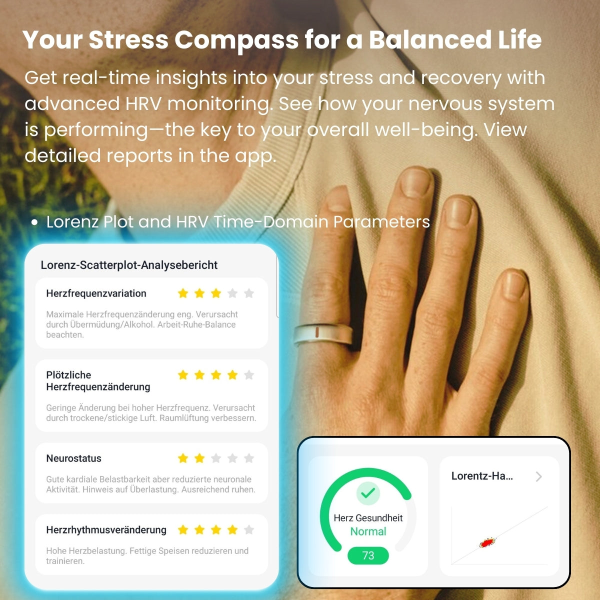 Fitaos R05 Blood Sugar Blood Pressure Blood oxygen HRV Sleep Monitoring Waterproof Smart Ring