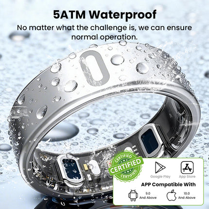 FITAOS V8 High-end Flagship Blood Glucose ECG/EKG Blood Pressure Monitoring AI Health Analysis Smart Ring