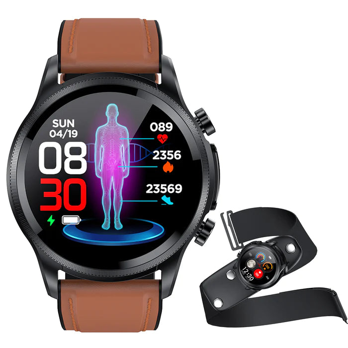 Fitaos Blood Glucose Monitor HD Touch Chest Patch Instant ECG Analysis Sports Smart Watch