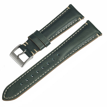 Vintage Double Stitched Calf Leather Strap 20 / 22 / 18 mm